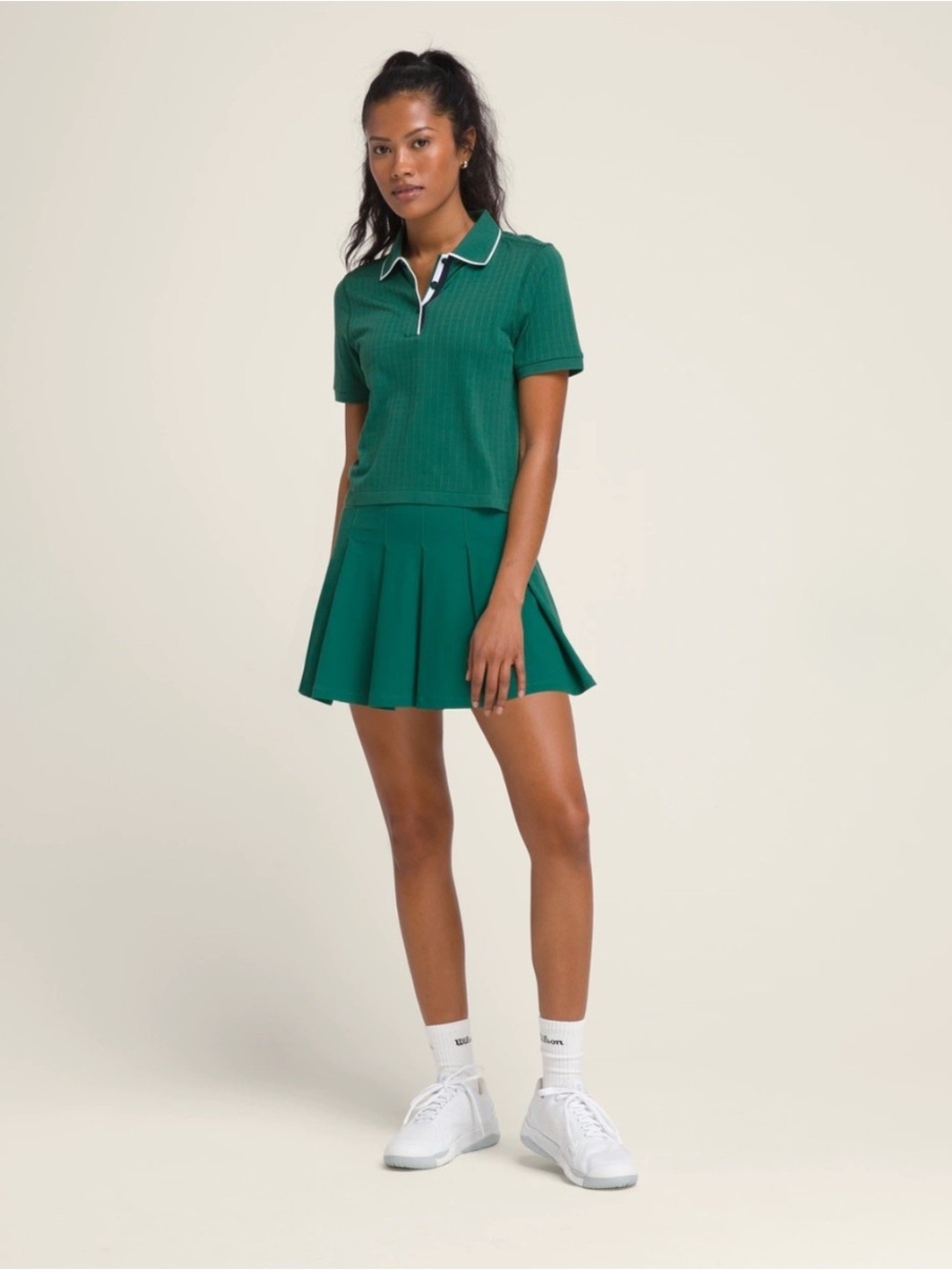 Wilson Classic Pleated Mini Skirt Field Green